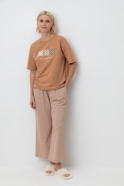 Е 20157/индийский загар,геометрический орнамент пижама жен
