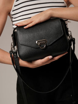 Сумка кожаная через плечо Azaro 3684 черный никель