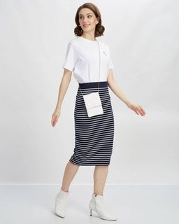Юбка-миди в полоску