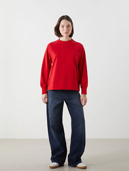 Bisiklet Yaka Oversize Kad?n Sweatshirt