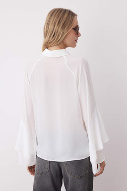 Beyaz Volan Detayl? Boho Dokuma Gomlek TWOAW26GO00021 - Trendyolmilla фото 4