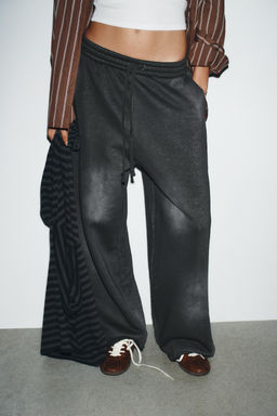 WASHED-EFFECT SLUB KNIT TROUSERS - Zara фото 2
