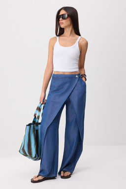 Mavi Bel Detayl_ Y_ksek Bel Wide Leg Jeans TWOSS26JE00319