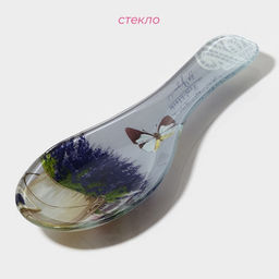 Подставка под ложку Доляна «Лаванда», 23.5×8.3 см, стекло