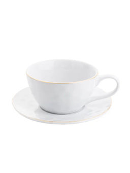 Чайный сервиз фарфоровый, 12 предметов (6 персон), арт.0300-WHT/GD-12