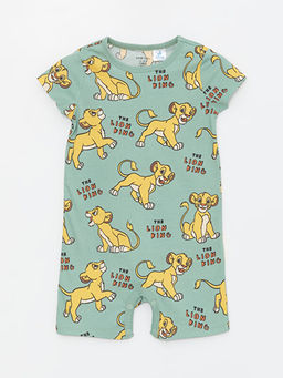 Bisiklet Yaka K?sa Kollu Aslan Kral Bask?l? Erkek Bebek Tulum