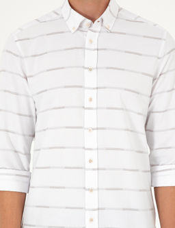 Bej Slim Fit Uzun Kollu G_mlek