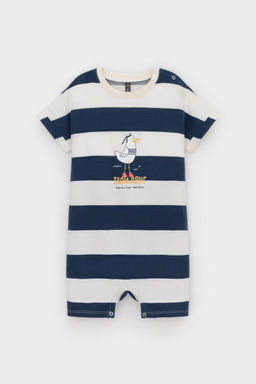 КР 6499/синий,суровый,полоска к564 полукомбинезон (песочник) д/мал яс - Crockid фото 2