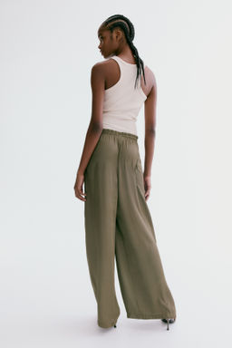 Pantal?n de sat?n con cord?n de ajuste - H&m фото 7