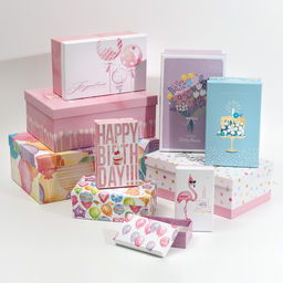 Набор подарочных коробок 10 в 1 Happy Birthday, 12 х 7 х 4 - 32,5 х 20 х 12,5 см