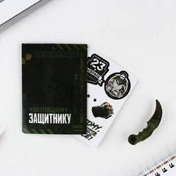 Значок с наклейками 23 февраля, 6.5?9 см