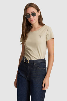 Kad_n A__k Haki Bisiklet Yaka Basic Ti__rt - U.s. polo assn фото 3