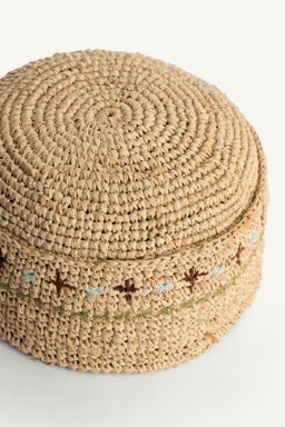 GORRO RAFIA CASQUETE BORDADOS LIMITED EDITION / Beige claro - Zara фото 7