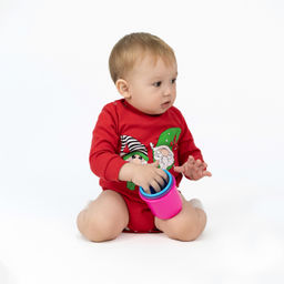 Полукомбинезон ясельный красный гномы ПК-1511 (62, 40)