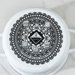 Кастрюля эмалированная «Мозаика», 3 л, d=20 см, индукция, белая