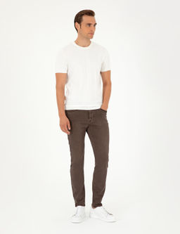 Kahverengi Slim Fit Jean Pantolon