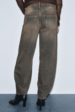 ZW COLLECTION MID-WAIST BARREL JEANS - Zara фото 3