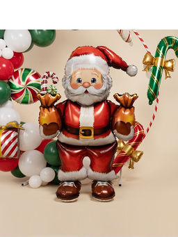 Воздушный шар фольгированный 43" Дед мороз с подарками, под воздух