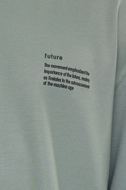 TRENDYOL MAN Mint Bisiklet Yaka Oversize/Genis Kesim Fit Minimal Yaz? Bask?l? Sweatshirt TMNAW23SW00237 - Trendyolmilla фото 3