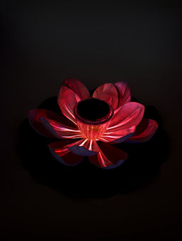 Садовый светильник для водоемов 28 х 28 х 9 см на солнечной бат-е "Лотос" бел N011