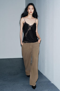 ZW COLLECTION CORDUROY STRAIGHT TROUSERS WITH POCKETS