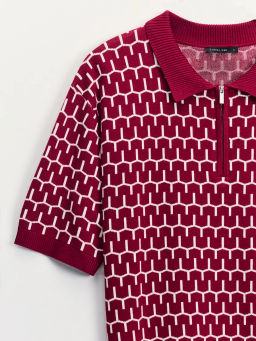 Джемпер поло из жаккарда ZR2605043305-70 / Zarina