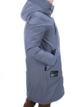 21-968 GRAY/BLUE Пальто женское зимнее (200 гр. холлофайбера) - Фабричный китай фото 4