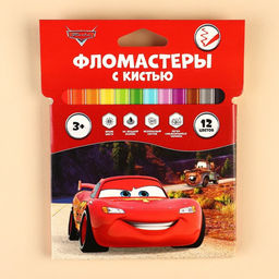 Фломастеры с кистью, 12 цветов, Тачки - Disney фото 18