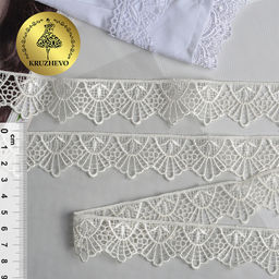 Кружево гипюр KRUZHEVO арт.TR.4GB2502 шир.30мм цв.4 молочный уп.9м