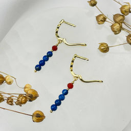 Серьги из Лазурита и Сердолика