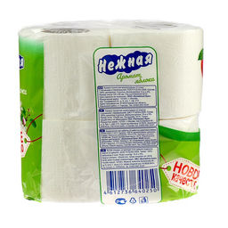 Цена за 2 шт. Туалетная бумага «Нежная арома яблоко», 2 слоя, 4 рулона