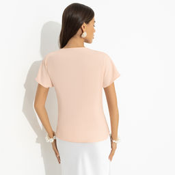 Блуза с декоративной драпировкой, Откройся желаниям (оранжевая) - Charutti фото 5