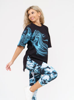 909 Костюм "черный/голубой"