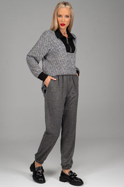 Брюки Джинни (графитово-серый меланж) - Эльза фото 3