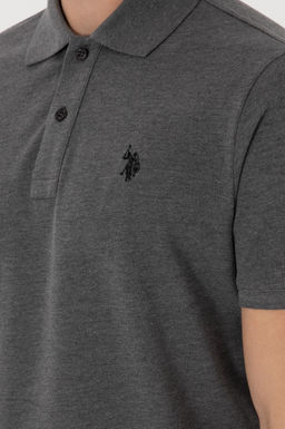 Erkek Slim Fit Polo Yaka Antrasit Melanj Basic Ti__rt Sepette S_rpriz _ndirim - U.s. polo assn фото 7