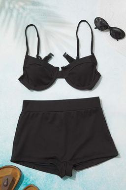 Siyah Yuksek Bel Regular Sort Bikini Alt? TBESS25BA00038