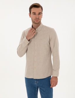 Bej Slim Fit Uzun Kollu G_mlek - Cacharel фото 3