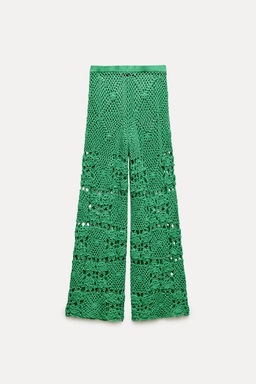 CROCHET KNIT TROUSERS - Zara фото 8