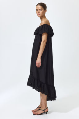 Vestido off-the-shoulder con bordado ingl?s - H&m фото 5
