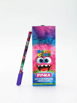 Цена за 18 шт. Ручка пиши-стирай с колпачком "Буки Бяки", синяя паста 0.5 мм