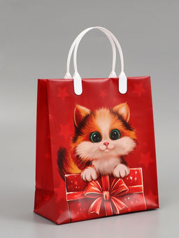 Цена за 10 шт. Пакет подарочный «Котёнок», мягкий пластик, 23×27 см, 150 мкм