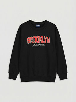 Bisiklet Yaka Spider-Man Bask?l? Erkek ?ocuk Sweatshirt
