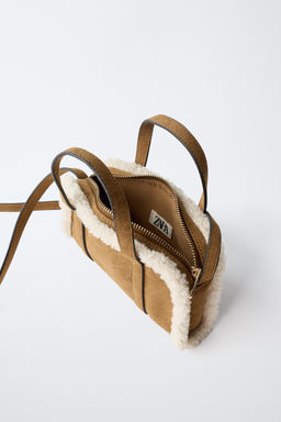 FAUX SHEARLING CROSSBODY BAG - Zara фото 4