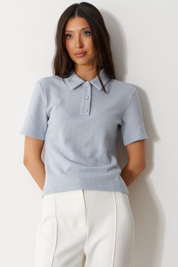 Джемпер-поло Annete А2282/2 голубой  фото 9