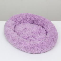 Лежанка для собак и кошек Уют, мягкий мех, 45 х 35 х 11 см, фиолетовая - Пижон фото 11
