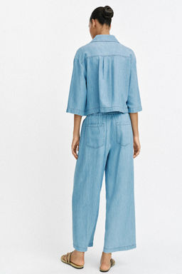 BLUSA FLUIDA ESCOTE PICO / Azul - Zara фото 3