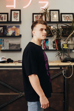 М44 Футболка "Черный/фиолетовый"