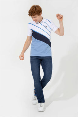 Мужская темно-синяя футболка с воротником-поло - U.s. polo assn фото 3