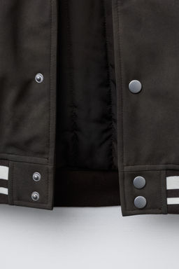 BOMBER JACKET WITH HOODIE AND FAUX LEATHER SLEEVES - Zara фото 9