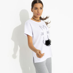 Футболка с акцентным декором В твою честь (белый) - Charutti фото 2